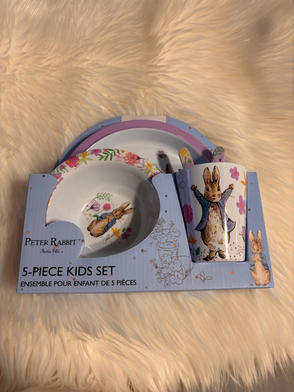 NEW The World of Peter Rabbit 5-Piece Kids Melamine Dish Set